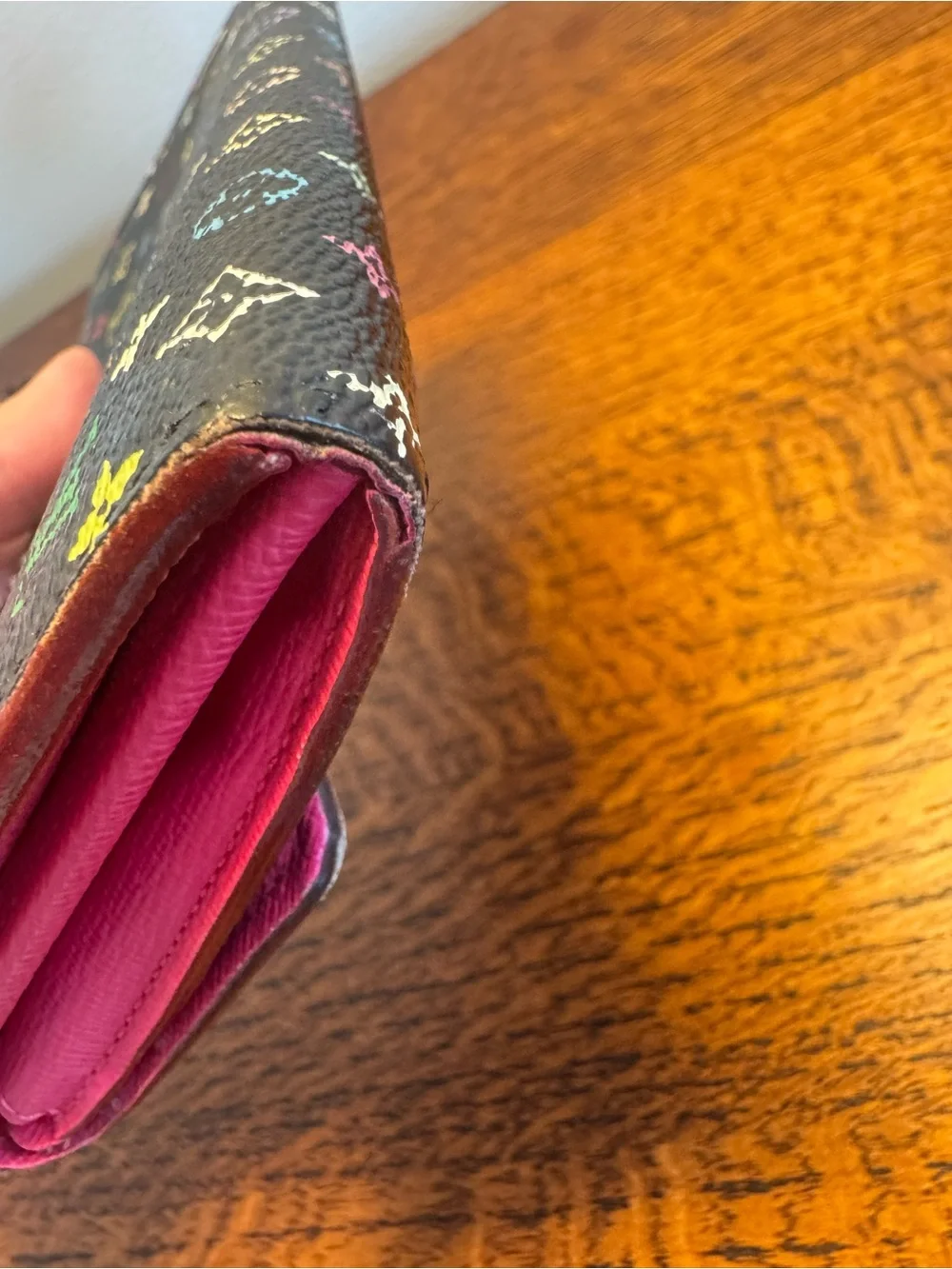 Louis Vuitton Monogram Multicolor Sarah Black Murakami Wallet w/COA